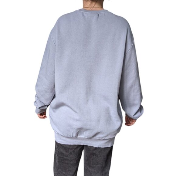 H&M Pastel Blue Oversized Crewneck Sweater Men Size Medium - Picture 3 of 12